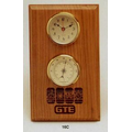 6"x10" Walnut Weather Station With Clock (16c)